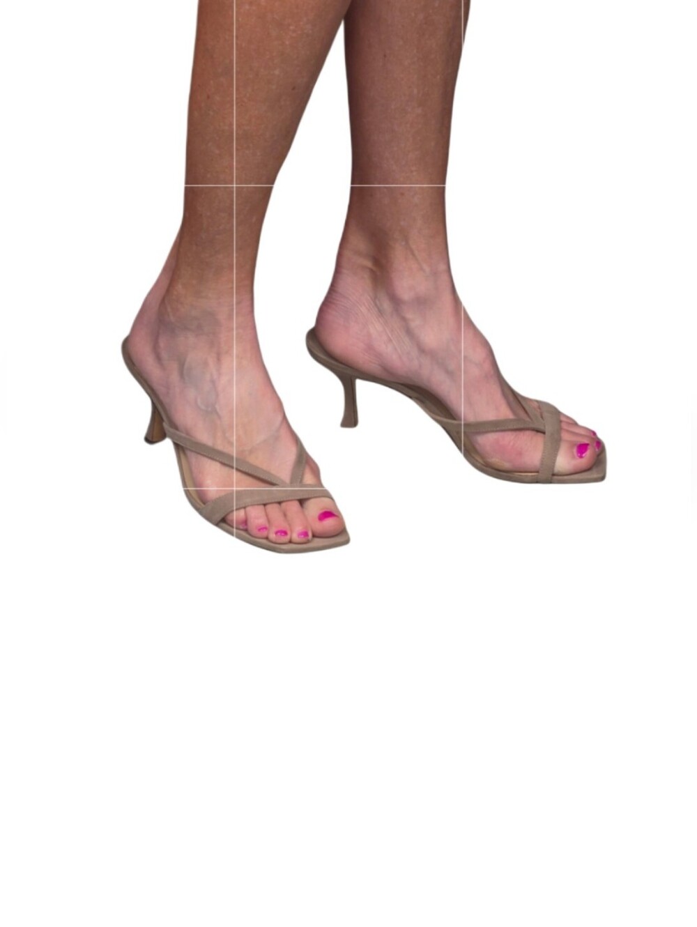 JIMMY CHOO Maelie 70 Strappy Mule Sandal In Taupe/Gray Suede - Picture 7 of 14